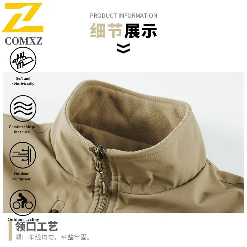 EiAO Vest Reversible Work Men's Plus Size Sleeveless Jacket 2-in-1 Windproof Waterproof Multi-Pocket Casual Coat for All Seasons