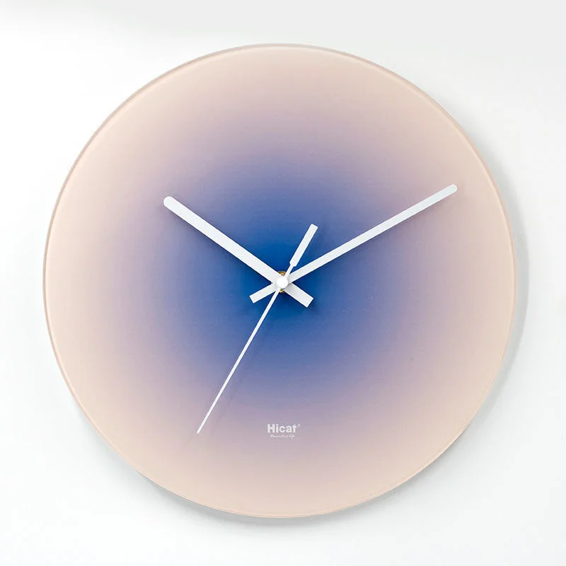 12/14 Inch Nordic Sunset Wall Clock 3D INS Wall Hanging Clock Silent Simple Glass Clock Creative Fashion Home Living Room Decor 