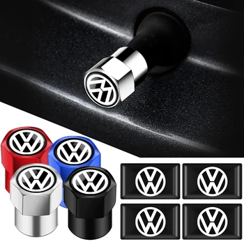 폭스바겐 티구안 폭스바겐 GTI 투란 골프 폴로 금속 휠 타이어 밸브 캡, 3D 에폭시 자동차 스타일링 스티어링 휠 스티커