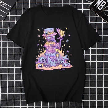 Women Kawaii Clothes Pastel Goth Cute Creepy Witchy Bear T Shirt Halloween Creepy Doctor Anime Graphic Tshirts Men Creative Tops 1