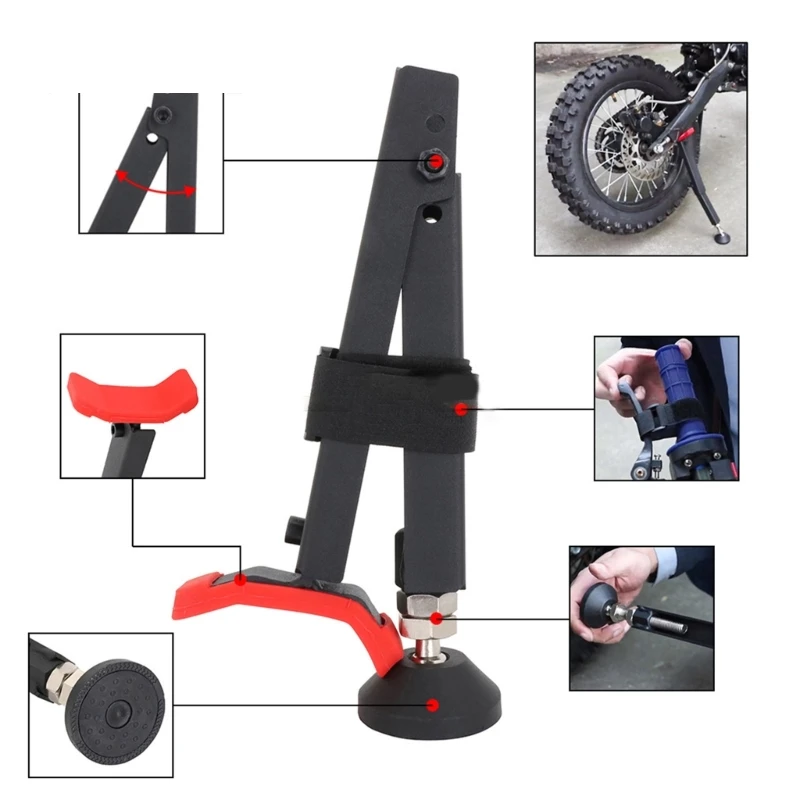 

Motorcycle Portable Lift Stand Trail Stand Rear Wheel Emergency- Side Stand kickstand Foldable Wheel Support Frame