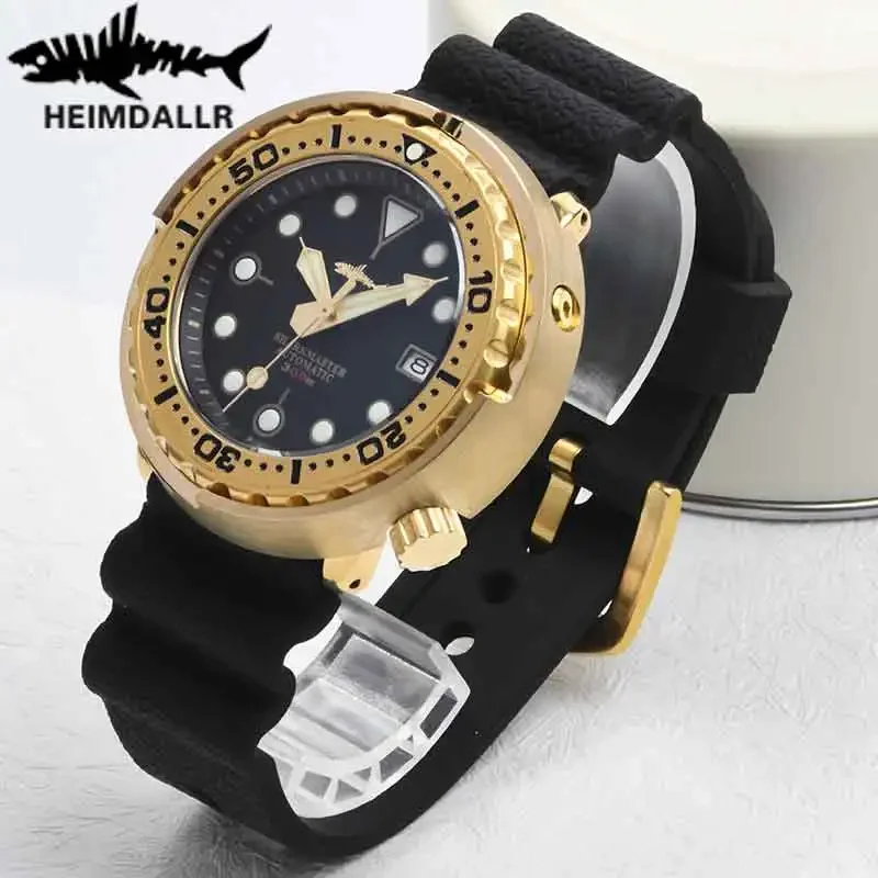 Heimdallr Men's 30atm Diver Watches 47mm Bronze Tuna Case Nh35a Automatic Mechanical Wristwatch Waterproof C3 Luminous Sapphire, Alina Gadgets