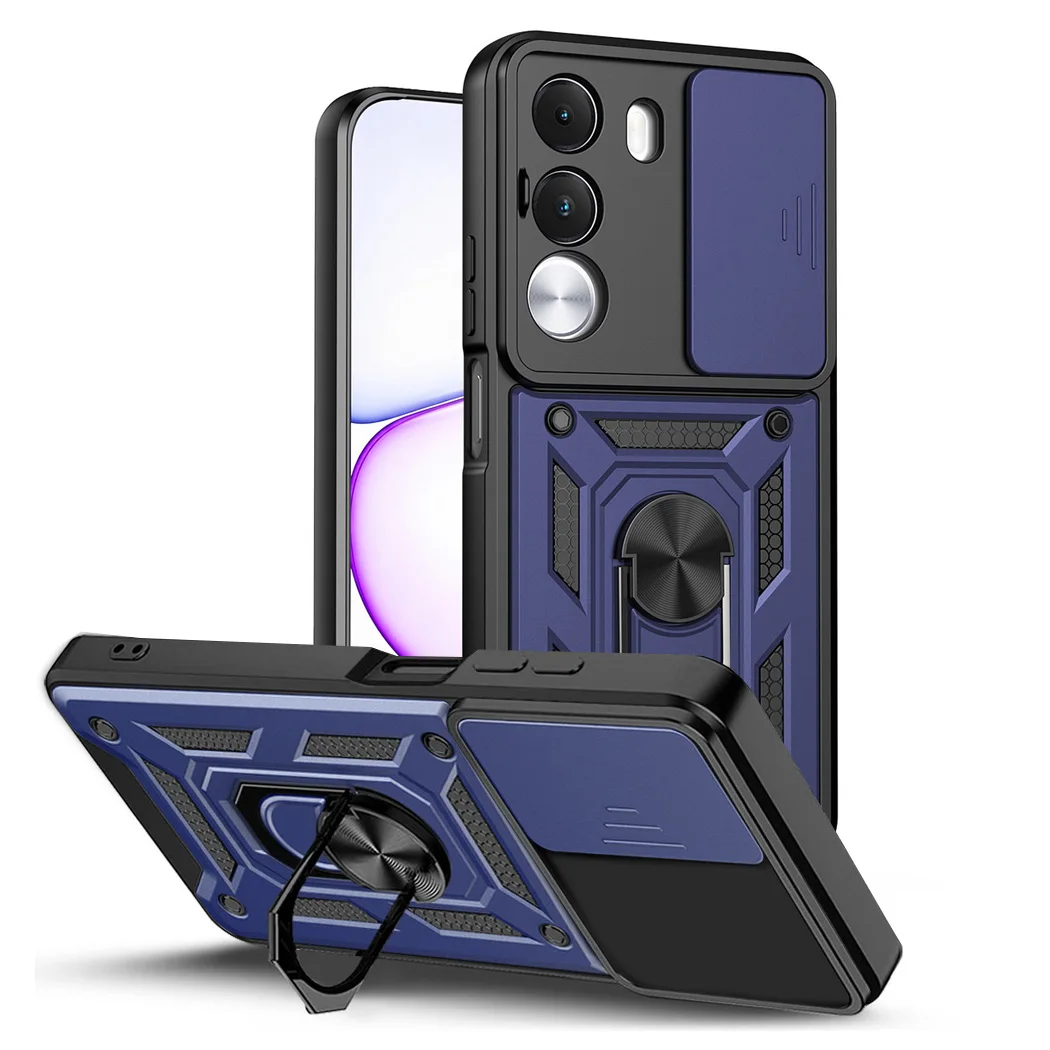Enhanced Armor Hybrid Metal Ring Holder Camera Protective Case