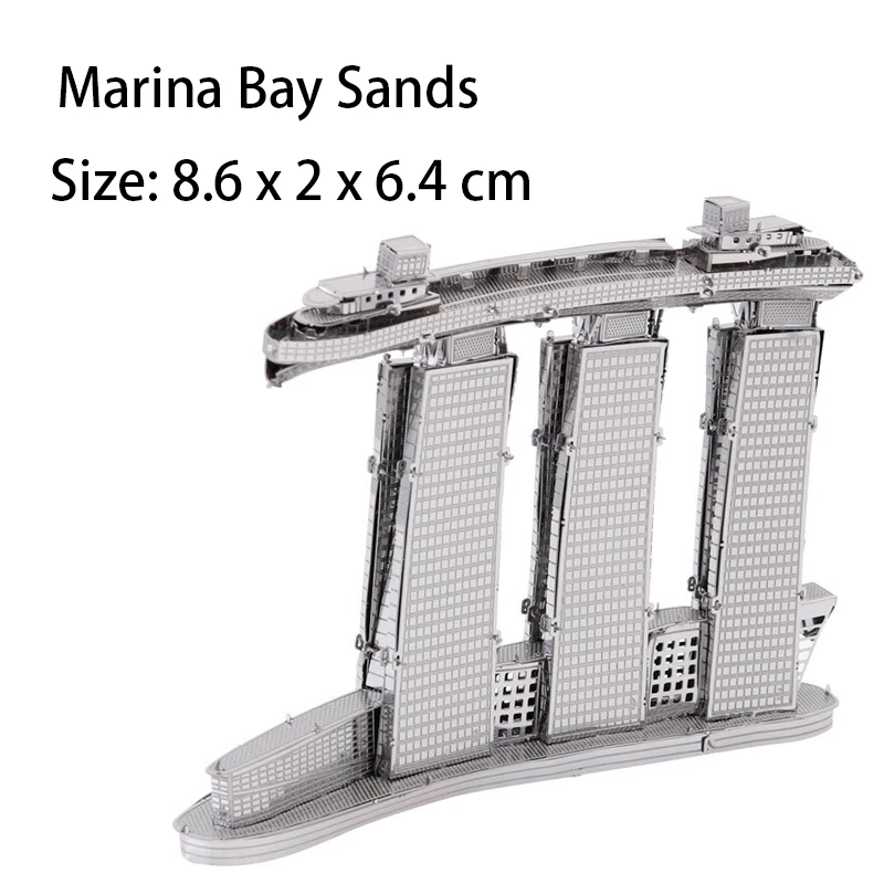Rompecabezas metálico 3D del edificio Silver Building, modelo del edificio Malmo, modelo de rompecabezas cortado con lás
