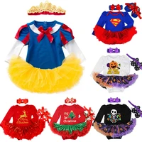 Newborn Baby Girl Clothes Infant Clothing Children's Baby Christmas Costumes Lace Romper Dress 1st Birthday Outfit Bebe Jumpsuit 1