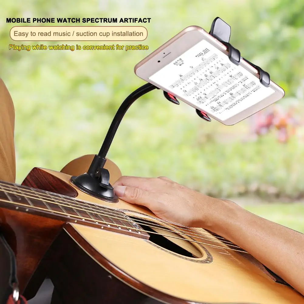 Plastic Guitar Mobile Phone Bracket Stand Suction Cup Portable Guitar Mobile Phone Clip Support Sucker for Singing Lyrics Song