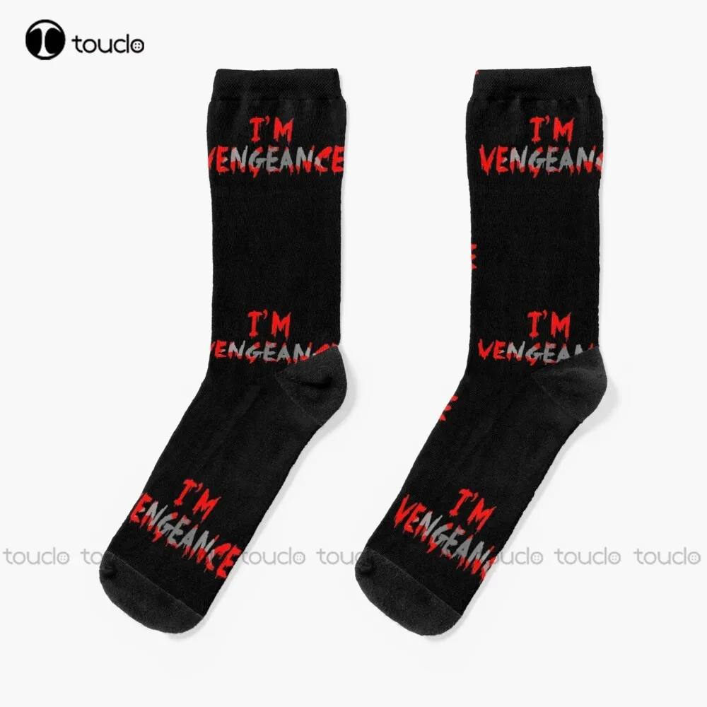 

I Am Vengeance 01 Bat Blood Line Design Socks Halloween Mens Socks Size Personalized Custom Unisex Adult Teen Youth Socks