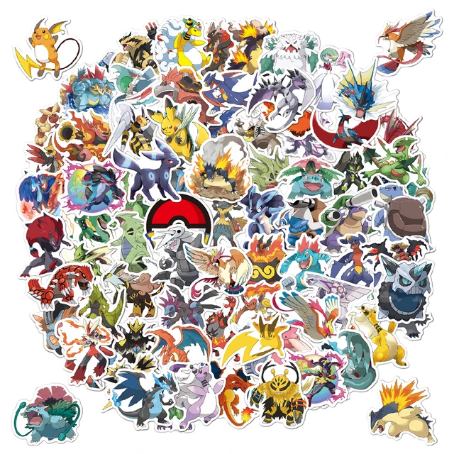 50 stickers autocollants univers Pokémon