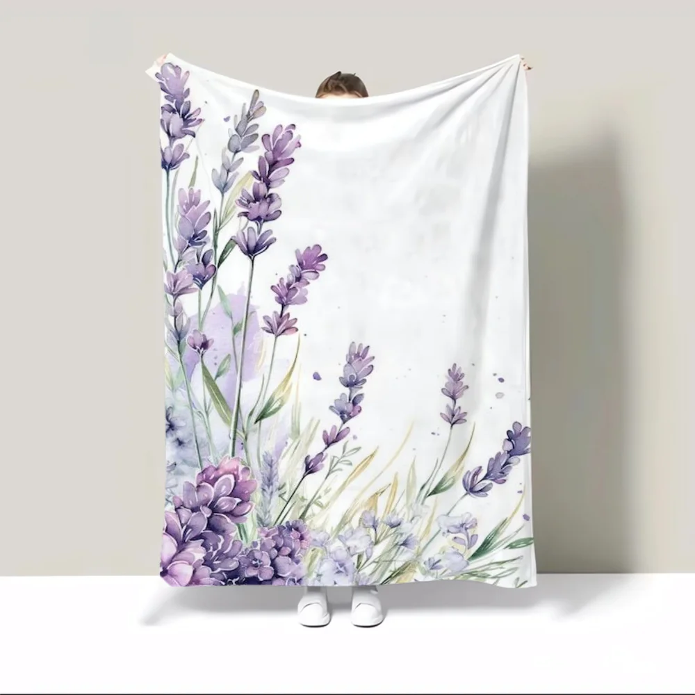 작은 꽃 맞춤형 담요 던지기 침대 담요, 킹 사이즈 극세사 침구, 가정 및 장식 푹신한 격자 무늬 비치 타월