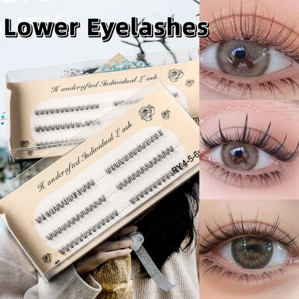 

Natural Simulation W-shaped Crossed Lower Eyelashes Eyelash Elongation Eye Makeup Tools Lower Eyelashes Black Fish Tail