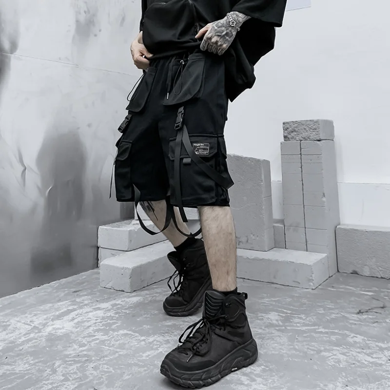 2024 Summer New Men Multi-pocket Cargo Shorts Y2K Streetwear Punk Style Techwear Cropped Pants pantalones Los cortos шорты шорти