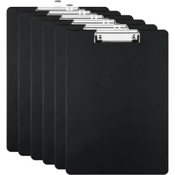 5 - Pack Black A4 Clipboards with Low Profile Clip and Hanging Hole (Black)