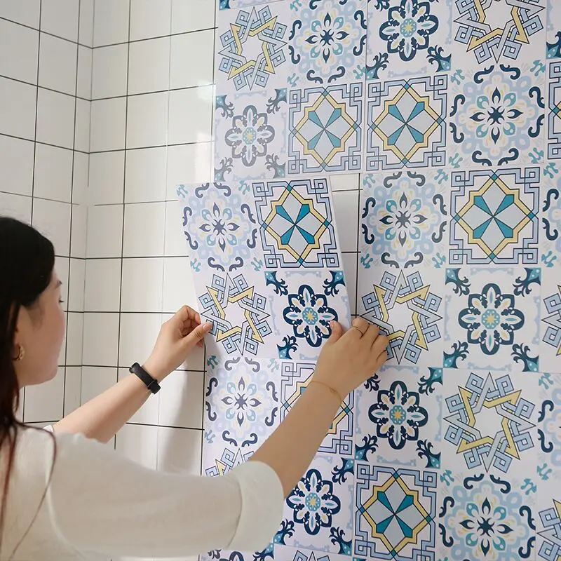 

Thicken Bathroom Kitchen Waterproof Oil Proof High Temperature Wall Sticker Self-adhesive Tile Wall Sticker PVC Wallpaper