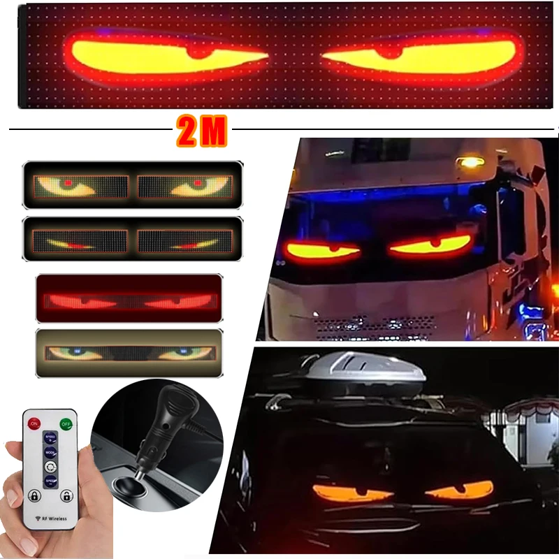 Led light led panel led display light Truck Devil Eye LED Matrix Pixel Panel Soft Foldable Remote Control Lighting Graffiti Scrolling Stickup Text Light Windshield