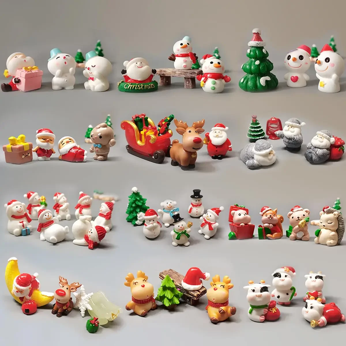 Merry Christmas Tree Santa Claus 2023 Room Decoration Fairy Terrarium Snowman Elk Miniature Gift Xmas Box Navidad 2024 Gnome A