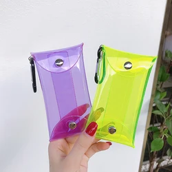 2021 New Transparent PVC Key Wallet Case Chain Ring Pouch Car Keychain Housekeeper Women Coin Bag Mini Lipstick Storage Bag