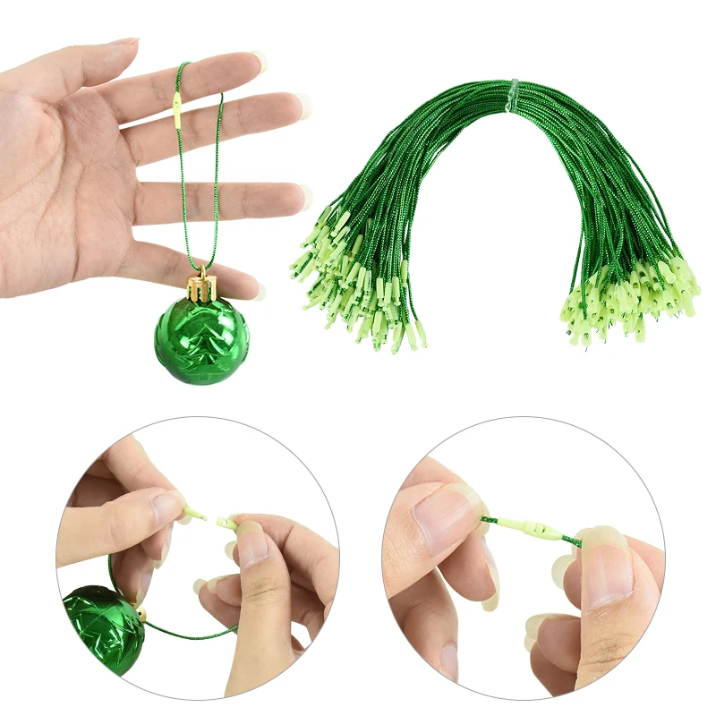 Description Picture 6 of item100pcs Gold Silver Tag String Garment Tag Hanging String Plastic Cotton Rope Xmas Tree Drop Ornaments Christmas Gift Tag Ribbon