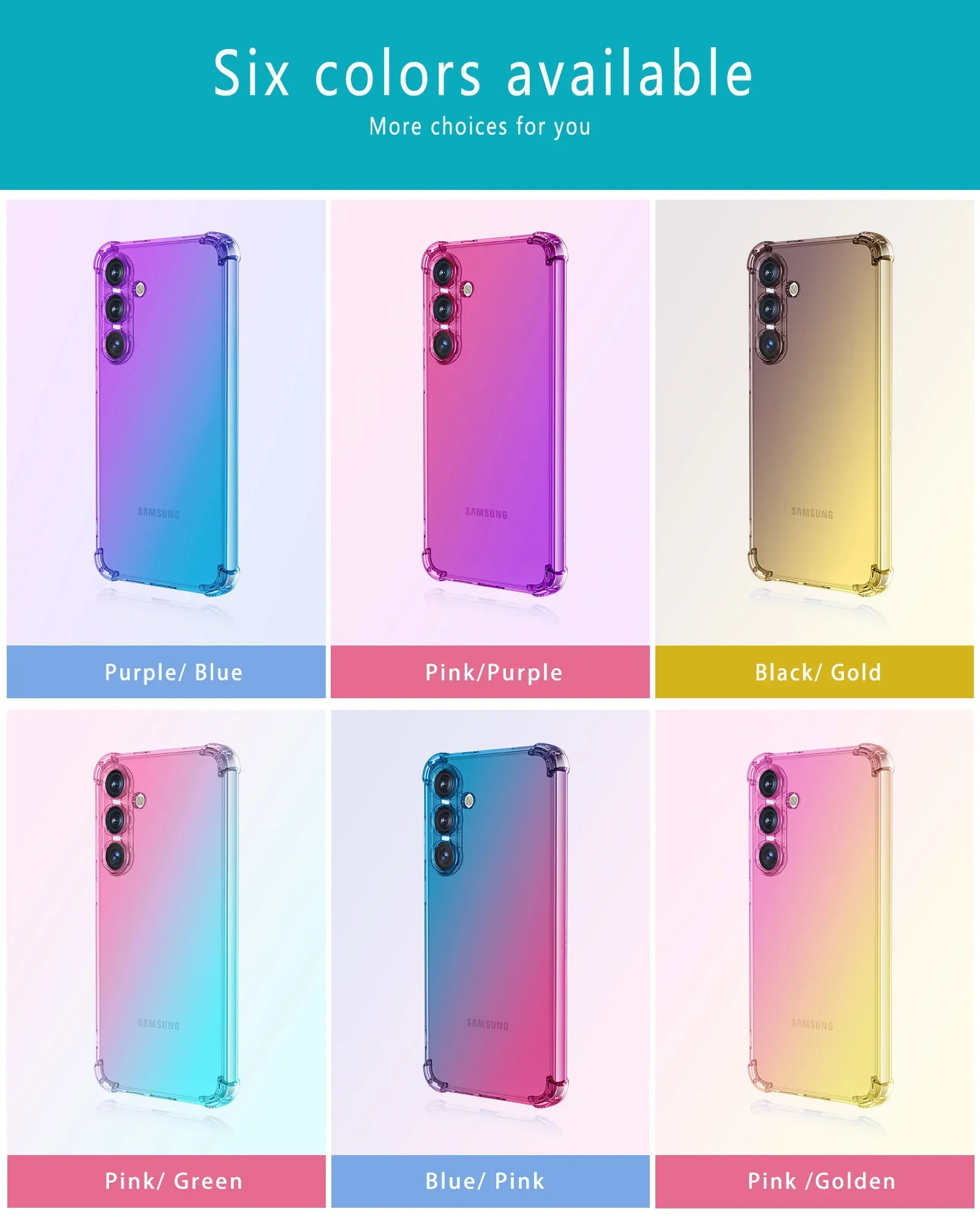 Rainbow Gradient Transparent Shockproof Soft Silicone Phone Case