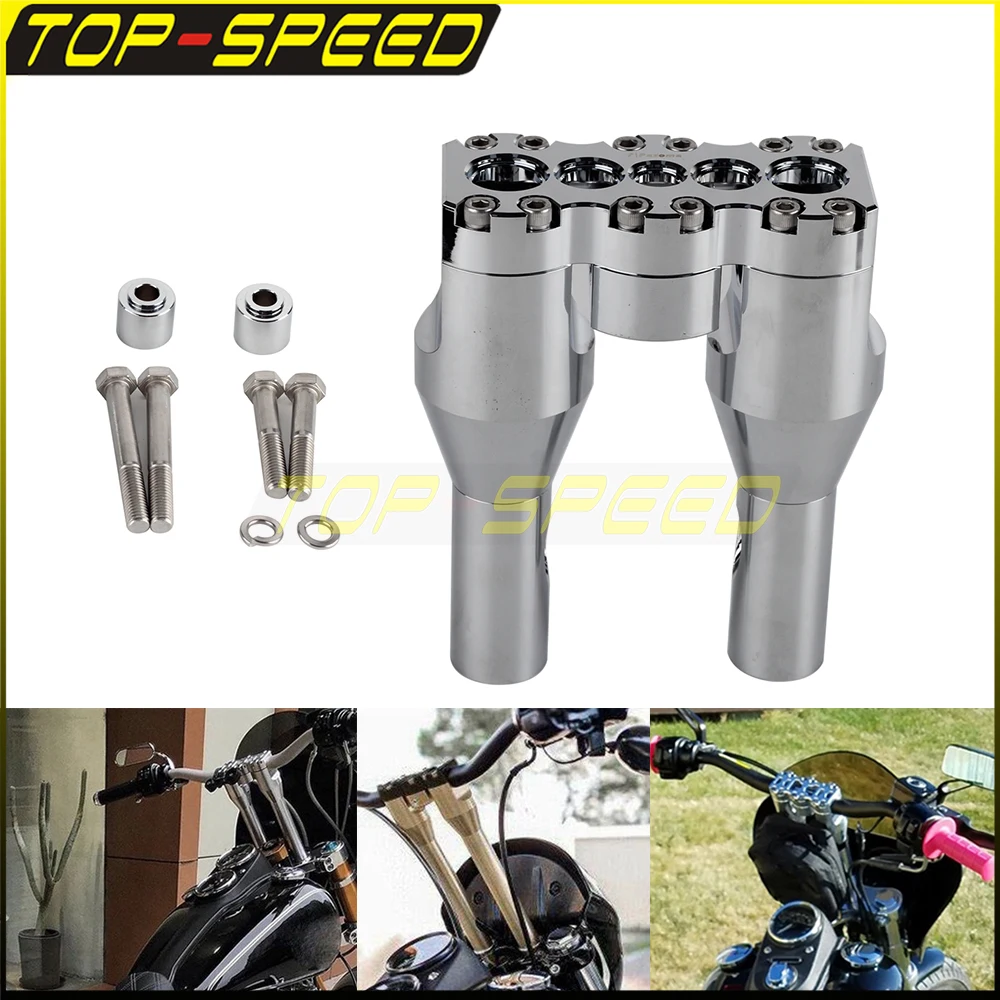 

Motorcycle Aluminum Club Style Handle Bar Risers For Harley FLFB FLFBS FLSL FXBB FXBR FXBRS FXDRS FXFB FXFBS FXLR FXLRS FXLRST