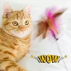 Interactive Cat Toys Funny Feather Teaser Stick with Bell Pets Collar Kitten Playing Teaser Wand Training Toys for Cats Supplies 2