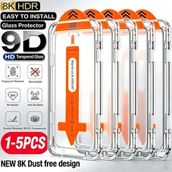 NNBILI Dust - Free Easy Installation Tempered Glass Screen Protector (1 - 5 Pack) - 5 Pieces