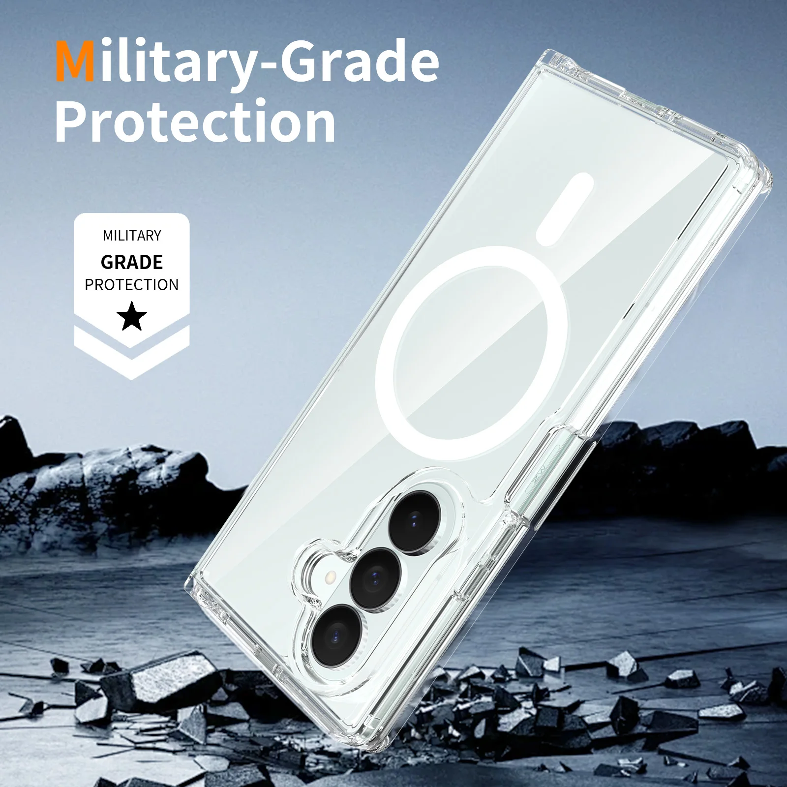 Ultra Thin Magnetic Clear Acrylic Wireless Charging Phone Case