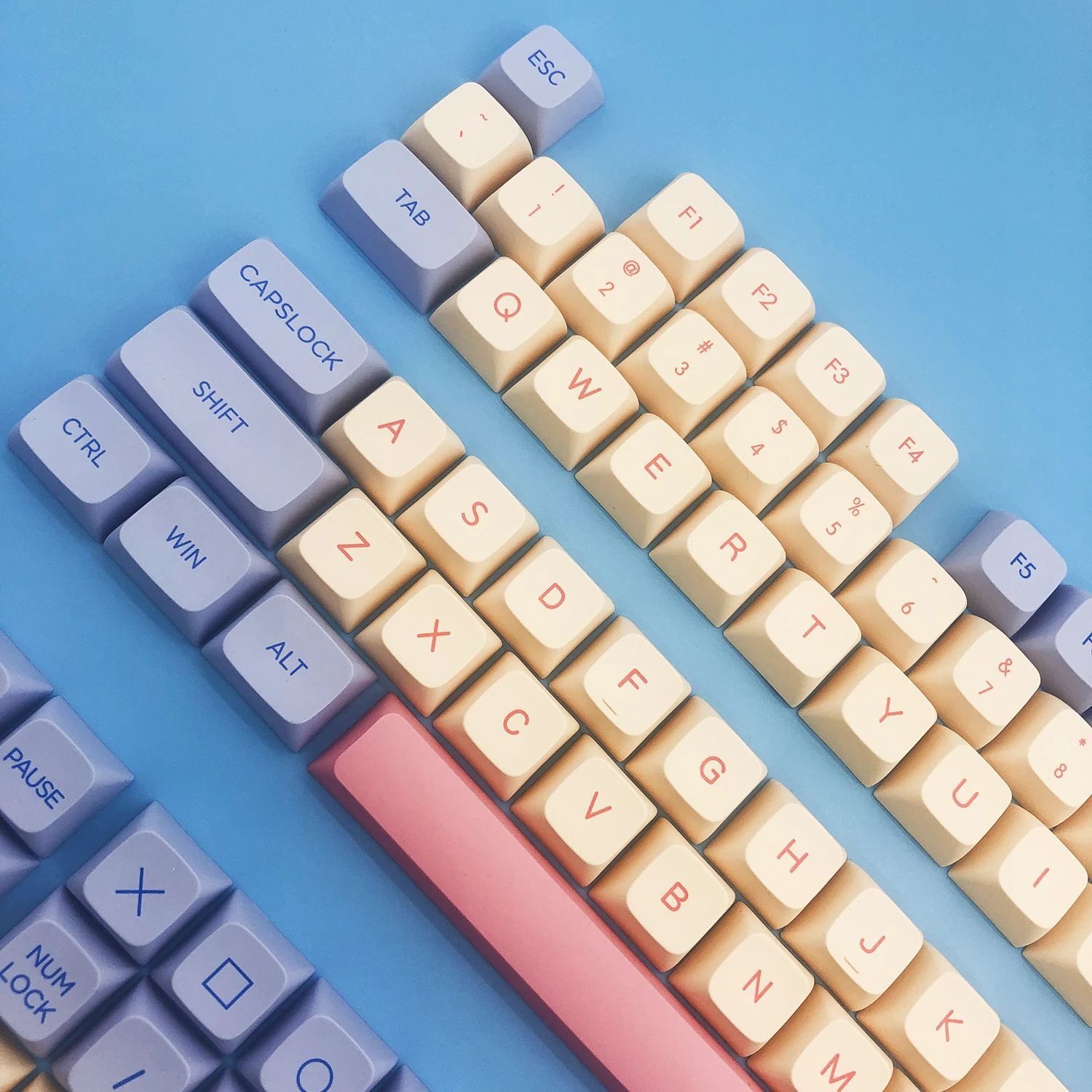 마시멜로 키캡 기계식 키보드 커버, 132 키, 귀여운 키, XDA, 고도로 개인화 된 PBT 염료 승화