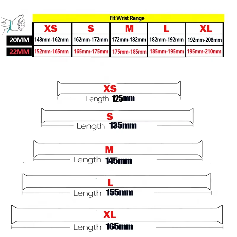 Braided Nylon Elastic Weave Strap, 22mm Adjustable Wristband
