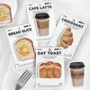 30 Pcs Cartoon Sticky Notes Kawaii bread toast coffee Memo Pads Sticker Student Gifts Stationery School Office Supplies 1