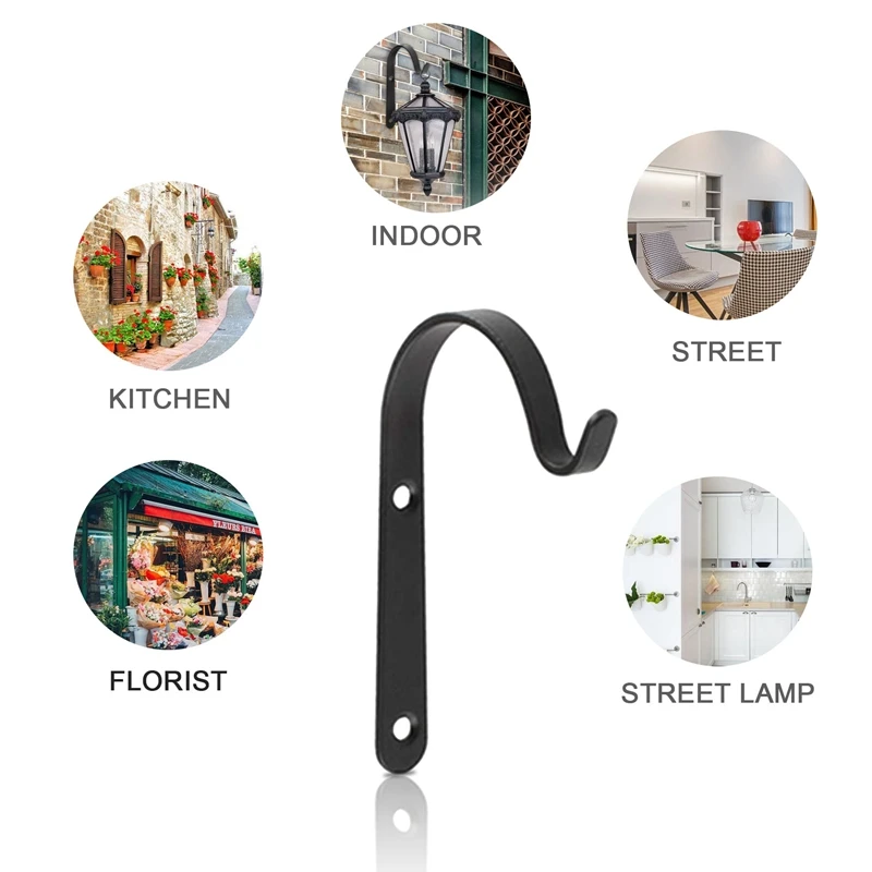 파일 보관용 스톡 뉴 어라이벌즈 10개 세트 행잉 바스켓 훅 철제 벽걸이 곡선형 플랜트 훅