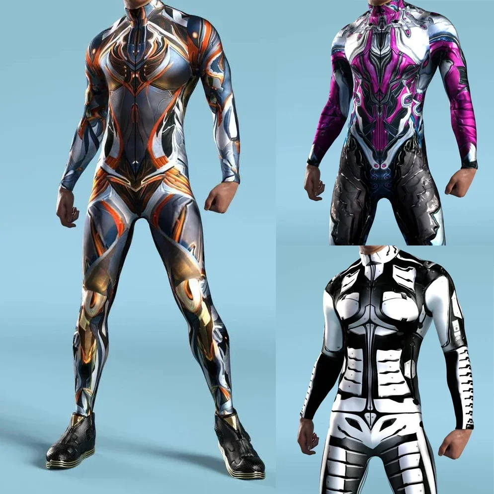 Combinaison Intégrale Zentai Cosplay Open Face Ninja Invisible Unisexe Combinaison Moulante Costume Pour Fête Respirant Costume Halloween Noël Noir Blanc Homme Femme, Bleu, L