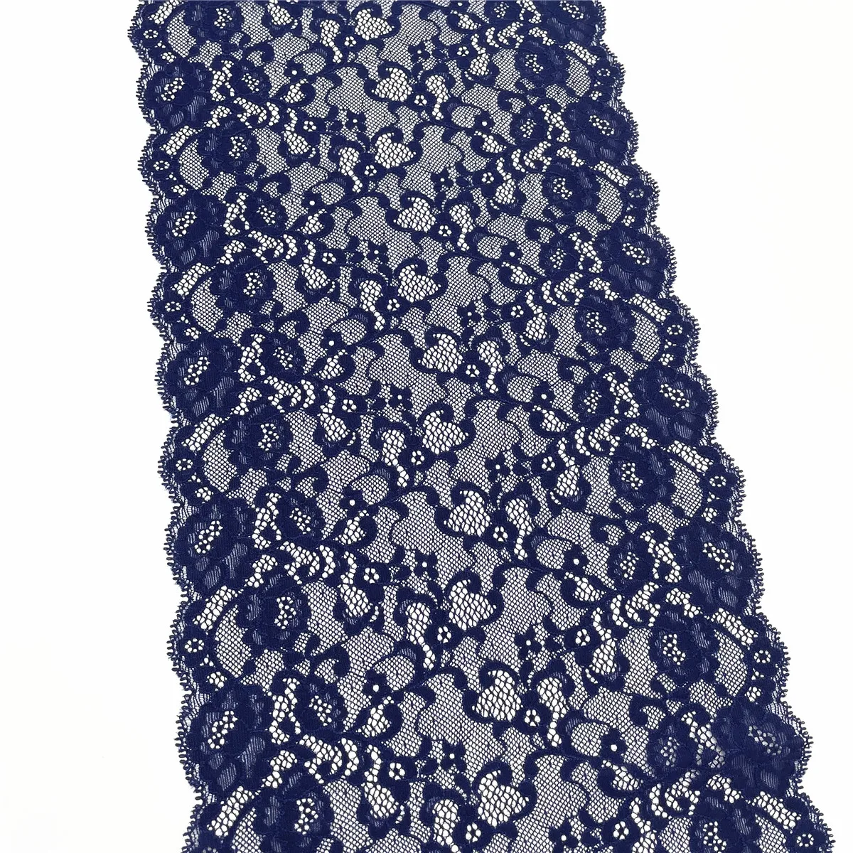 3y/lot Width 22.50cm Navy Blue Elastic Stretch Lace Trim 5