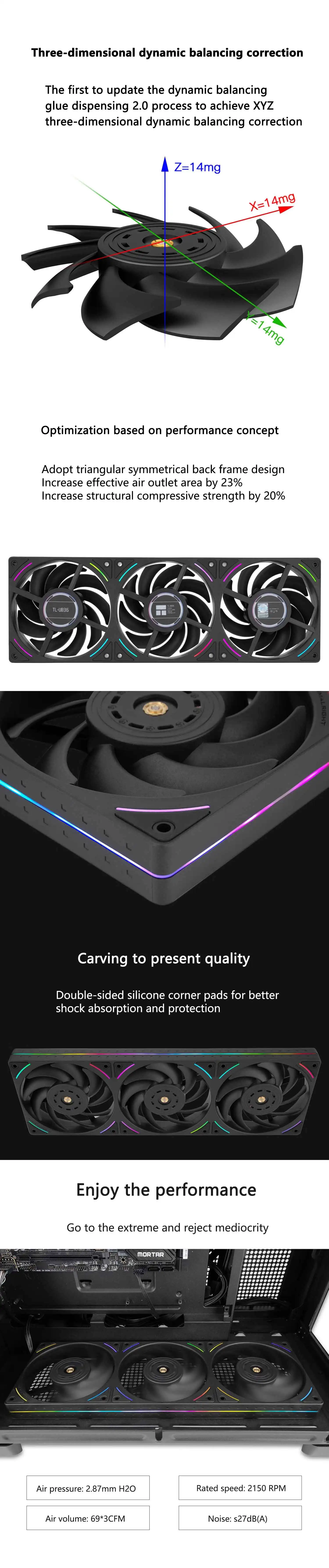 TL-UB36 360mm Radiator Fan ARGB Computer Cooling 12CM One-Piece Performance grad