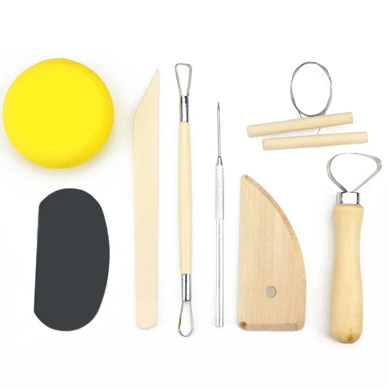 8Pcs Set Clay Ceramics Molding Tools Wood Knife Pottery Tool Practical Stainless Steel Shaping Sculpture Carving Ceramic Tools