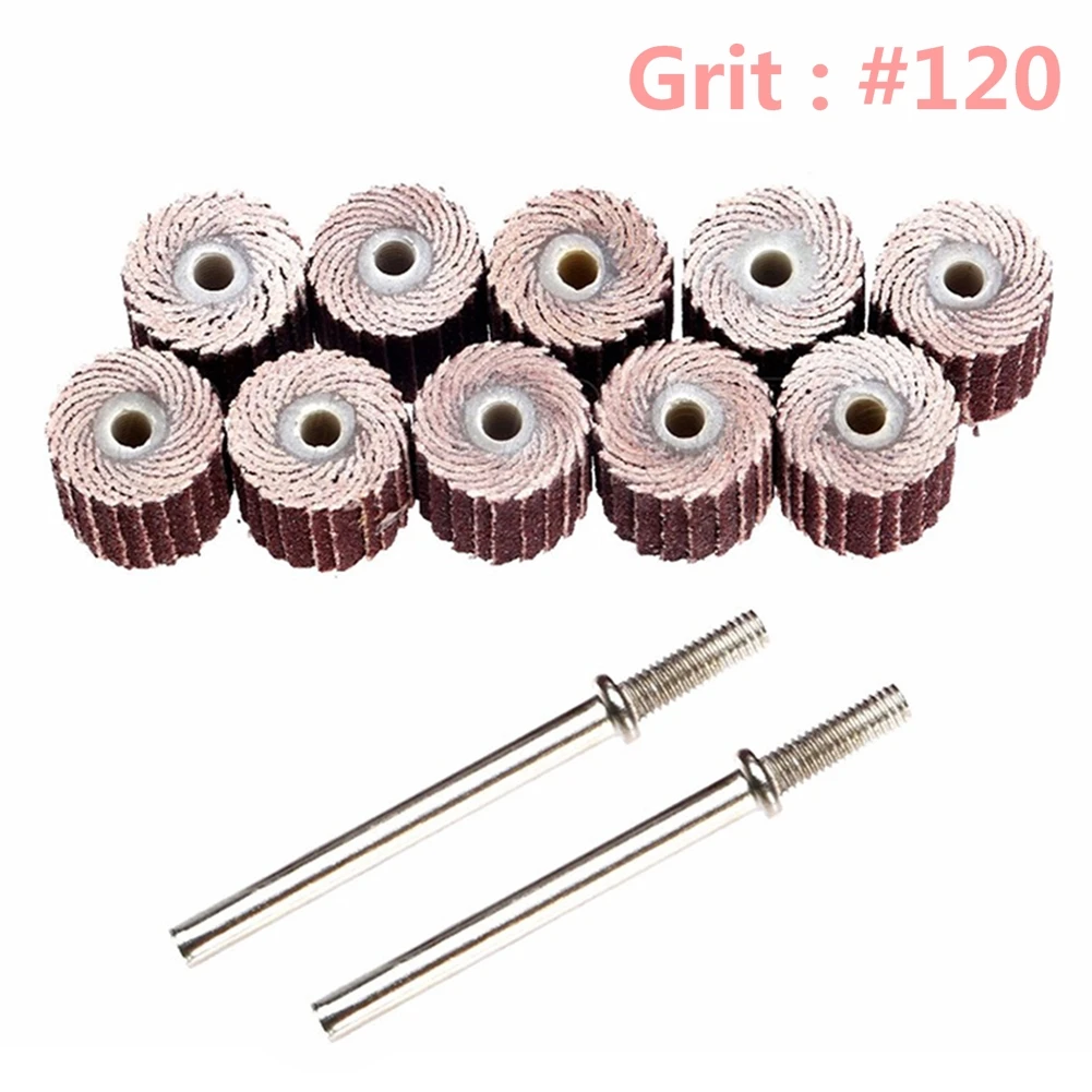 

10pcs 16mm Practical Home Polishing Accessories Durable For Rotary Tools DIY 80-600 Grit Woodworking Sandpaper Grinding Wheel