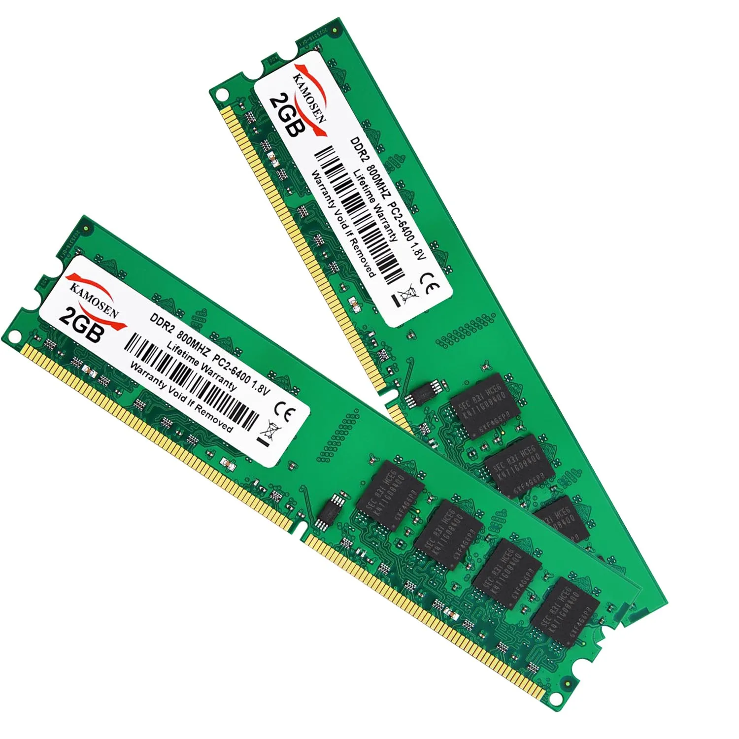 KAMOSEN DIMM DDR2 800Mhz/667Mhz 2GB RAM PC2-6400/PC2-5300 for desktop ...