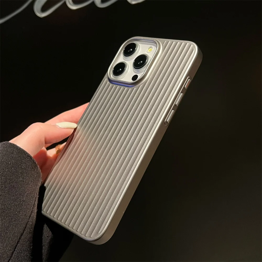 Luxury Stripes Metallic Paint Armor Case - Shockproof Camera Protective Slim Matte Finish