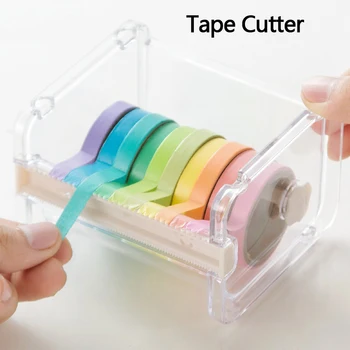 Tape Cutter Tape Storage Box DIY Hand Tools Multifunction Desktop Cutting Machine Office Stationery Transparent Cutting Machine 1