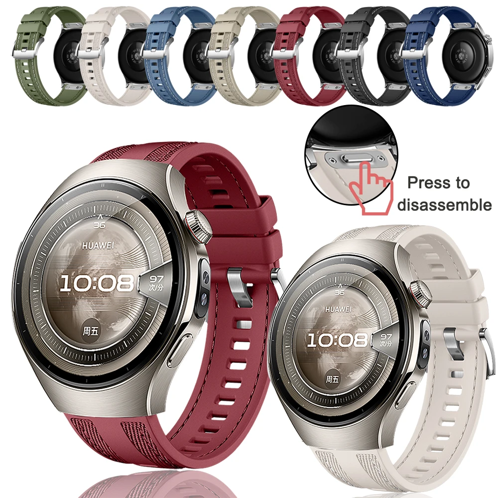 Universal 22mm Nylon Braid Silicone Wristband Strap