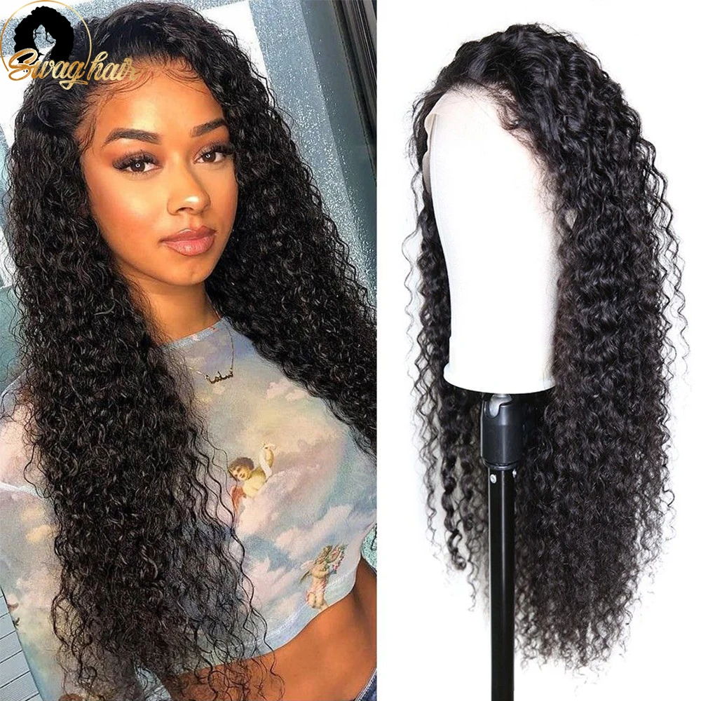 

Deep Wave Lace Front Wigs Human Hair 13x4 Transparent Brazilian Kinky Curly Human Hair Wig With Baby Hair 180% Density for Women