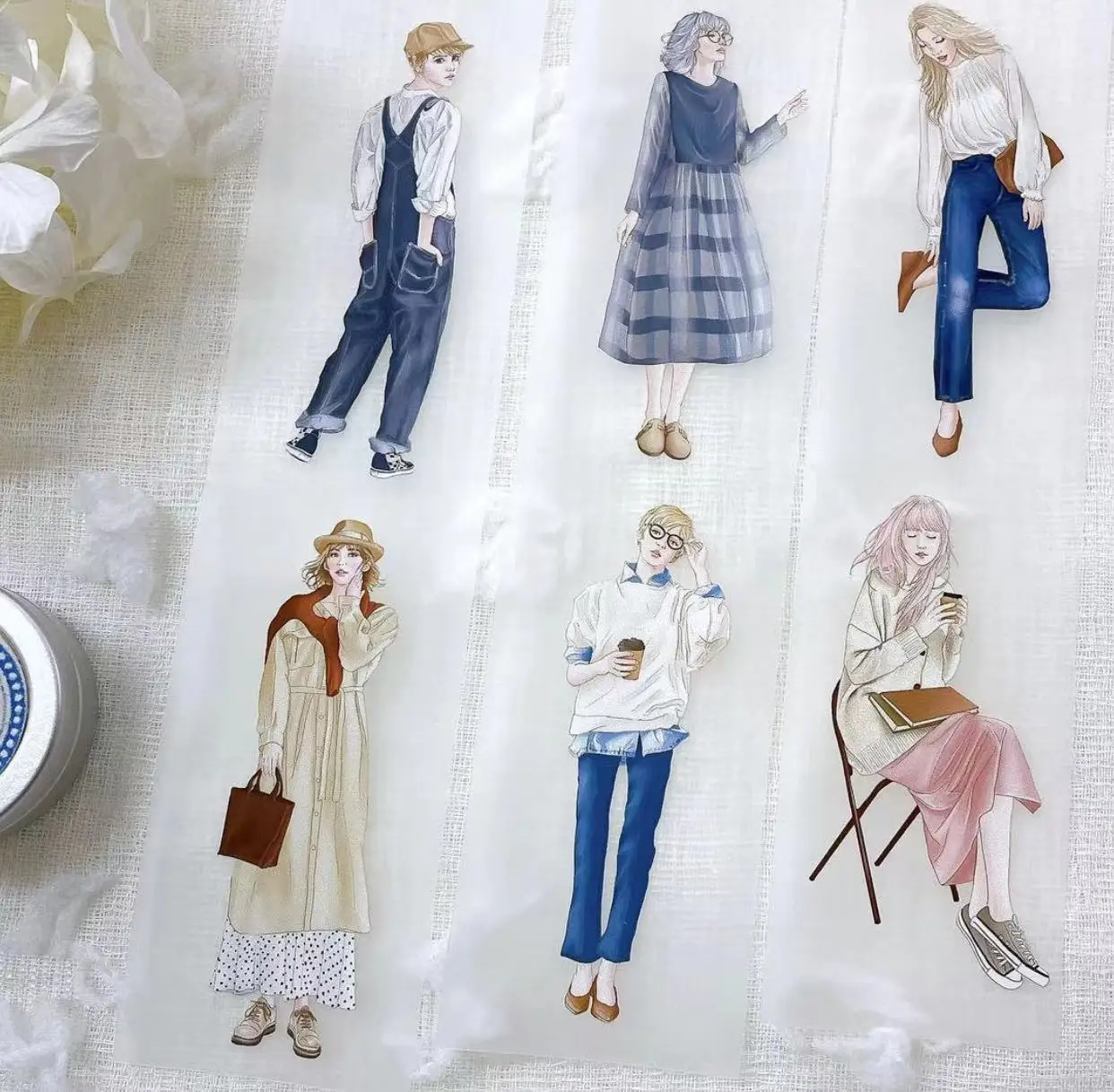 Schöne Frühjahr Täglichen Washi PET Band für Planer Karte, Die DIY Scrapbooking Plan Dekorative Aufkleber – Detail 3