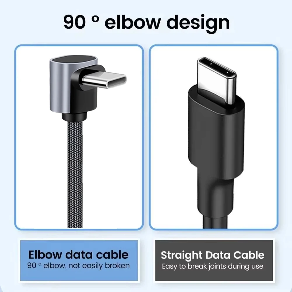 NNBILI 25CM 50CM 숏 엘보 USB C 케이블 66W USBA to Type C 고속 충전 케이블 (아이폰 17, 화웨이, 삼성 S26, 보조배터리용)