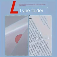 10 Pcs L-shaped folder plastic PP transparent single-page folder A4 two-page set office document storage and organization 5