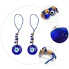 2 Pcs 's Eye Pendant Blue Hamsa Beads Key Chain Accessory Eyes Hanging Glass 3