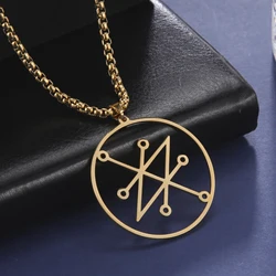 Azazel Sigil Stainless Steel Pendant Necklace - Demonic Symbol Occult Amulet Jewelry (Azazel G)
