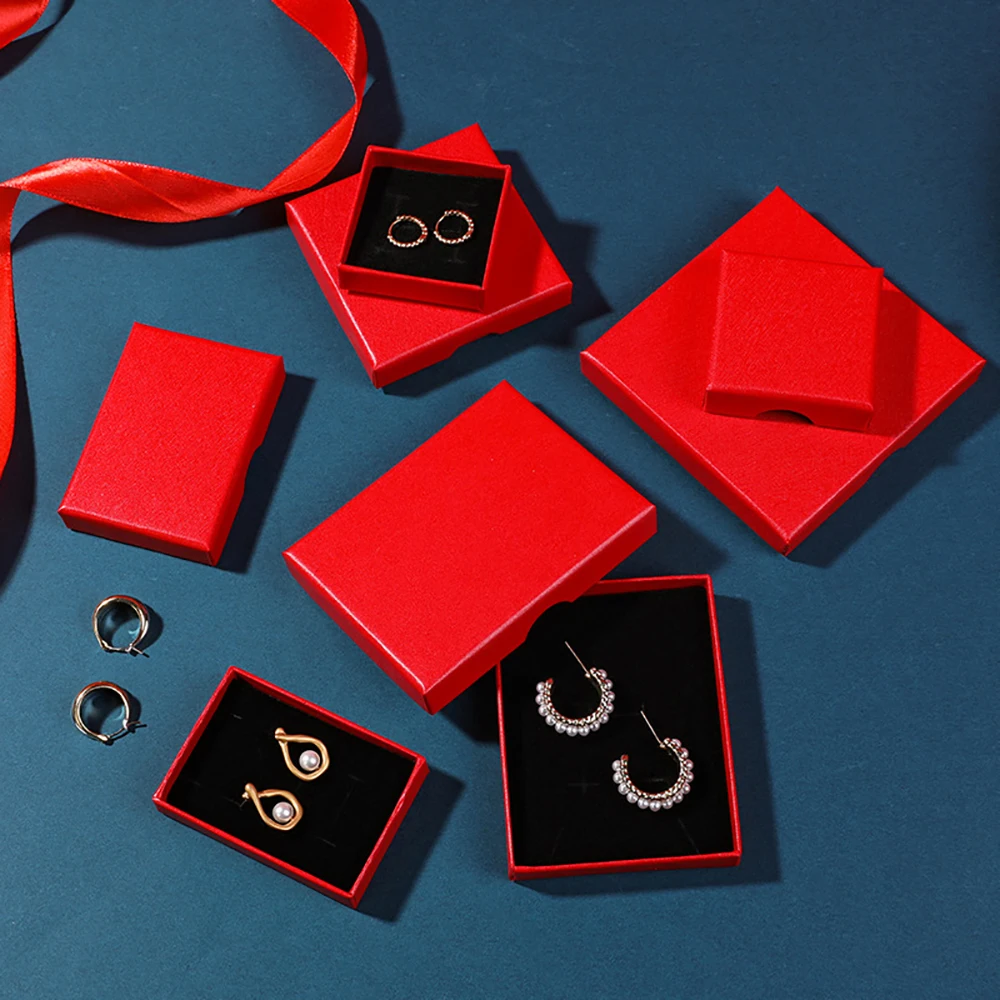 12 Stück extrem einfache weiße, dünne Schmuckschatullen aus Kraftpapier, Reise-Organizer-Box für Ohrringe, Halsketten, Armbänder, Verpackung und Aufbewahrung – Detail 8