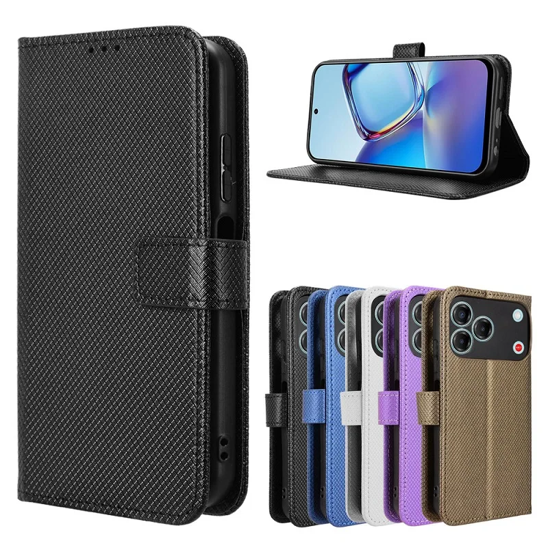 Leather Wallet Cover with Book Stand and Card Protection
