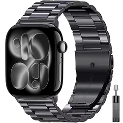 Stylish Stainless Steel Metal Strap for 38mm 40mm 41mm (Black and tool)