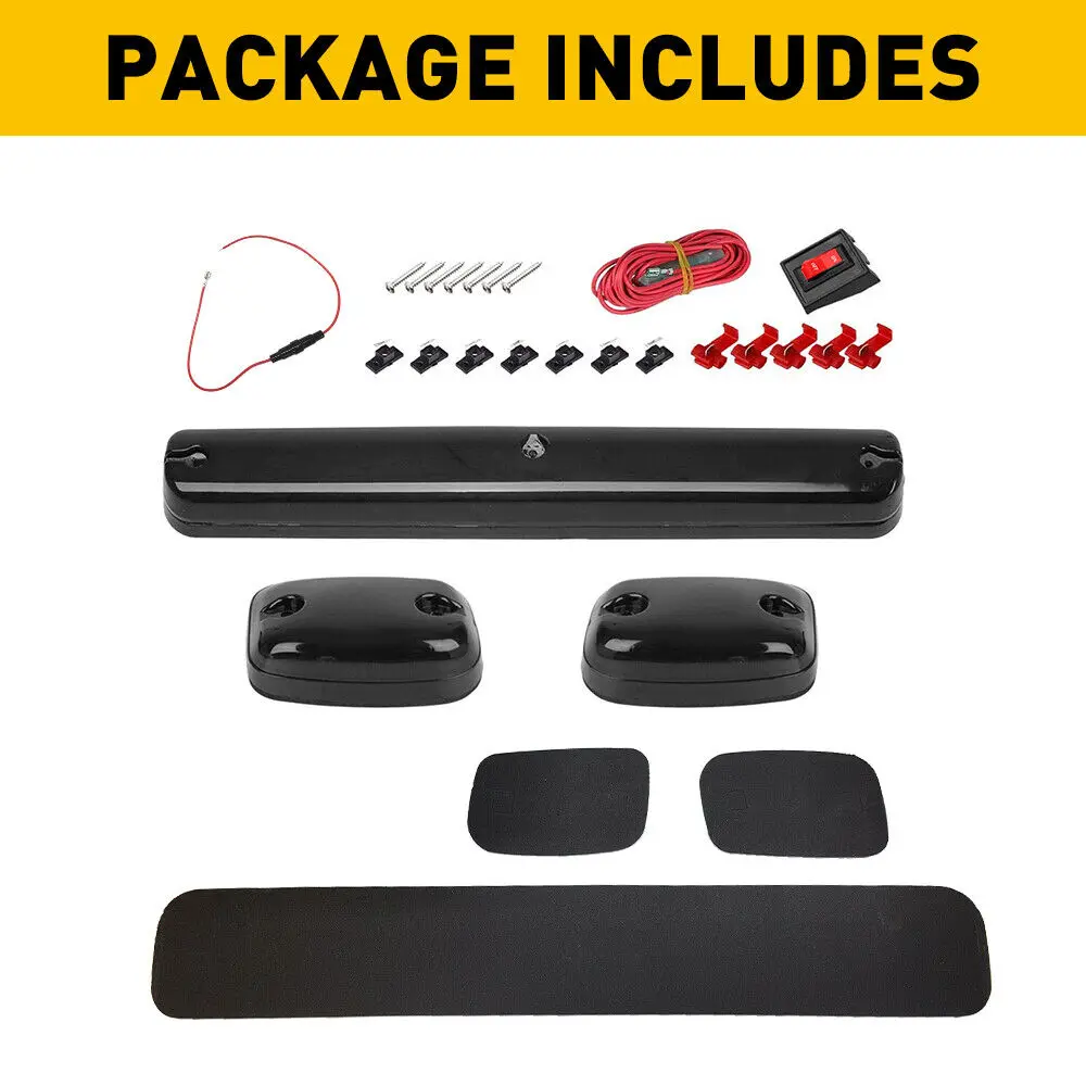 Complete Amber LED Cab Marker Light Kit for 07-21 Chevrolet GMC 2500HD 3500HD Smoky Yellow Glow