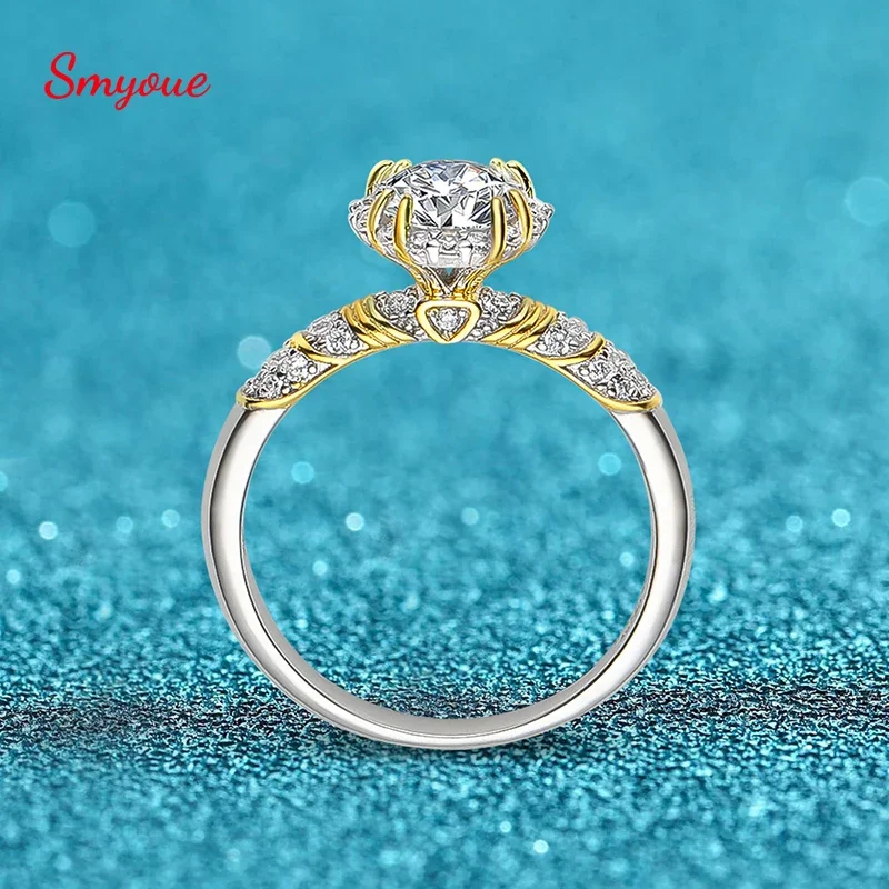 

Женское кольцо Smyoue из серебра 100% пробы с муассанитом, 18 к